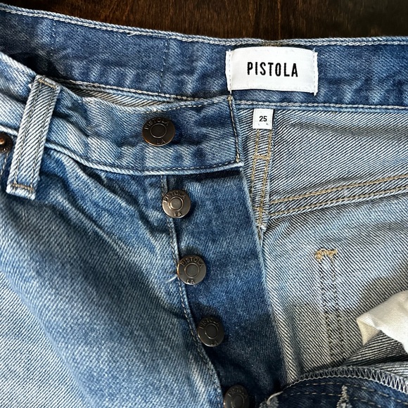 PISTOLA Cassie High-Waisted Straight Leg Jean in Belmont Distressed Wash - 25 - Picture 9 of 10